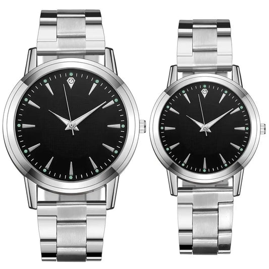 Montres noir en acier inoxydable pour femmes