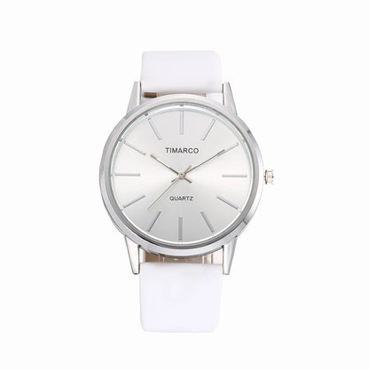 Montre minimaliste en cuir et acier pour femme
